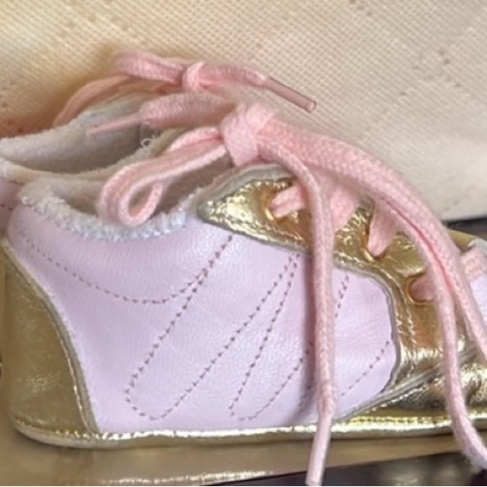 Baby Dior Pink and Gold Shoes - Picture 2 of 7